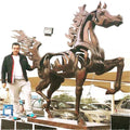 Bronze dancing horse sculpture with Arabic calligraphy by Iraqi artist Ahmed Allawi - Just Art Gallery Qatar