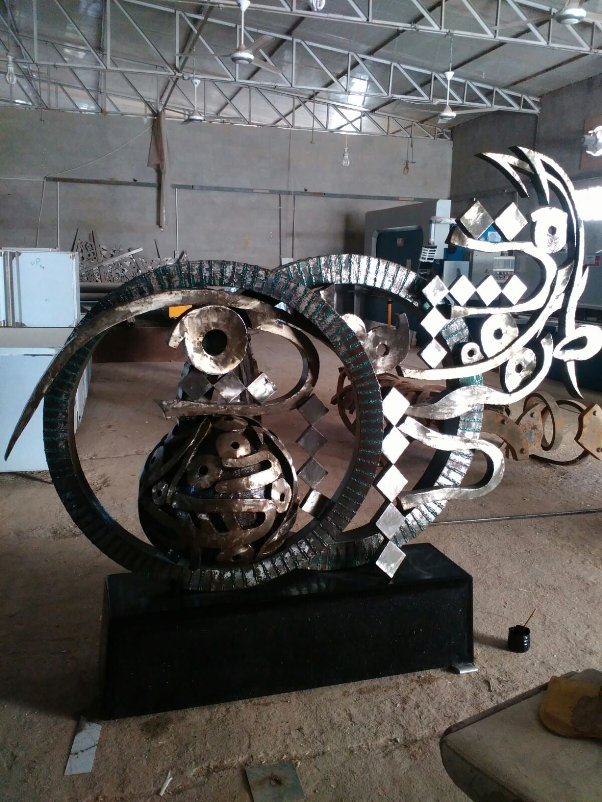 Bronze dancing horse sculpture with Arabic calligraphy by Iraqi artist Ahmed Allawi - Just Art Gallery Qatar