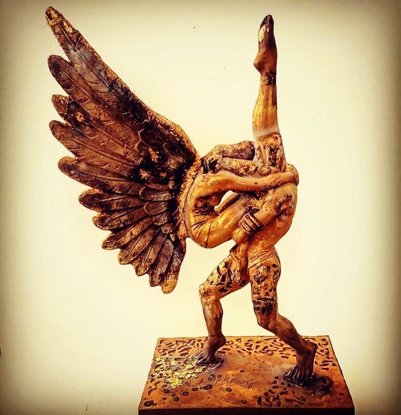 Bronze dancing horse sculpture with Arabic calligraphy by Iraqi artist Ahmed Allawi - Just Art Gallery Qatar