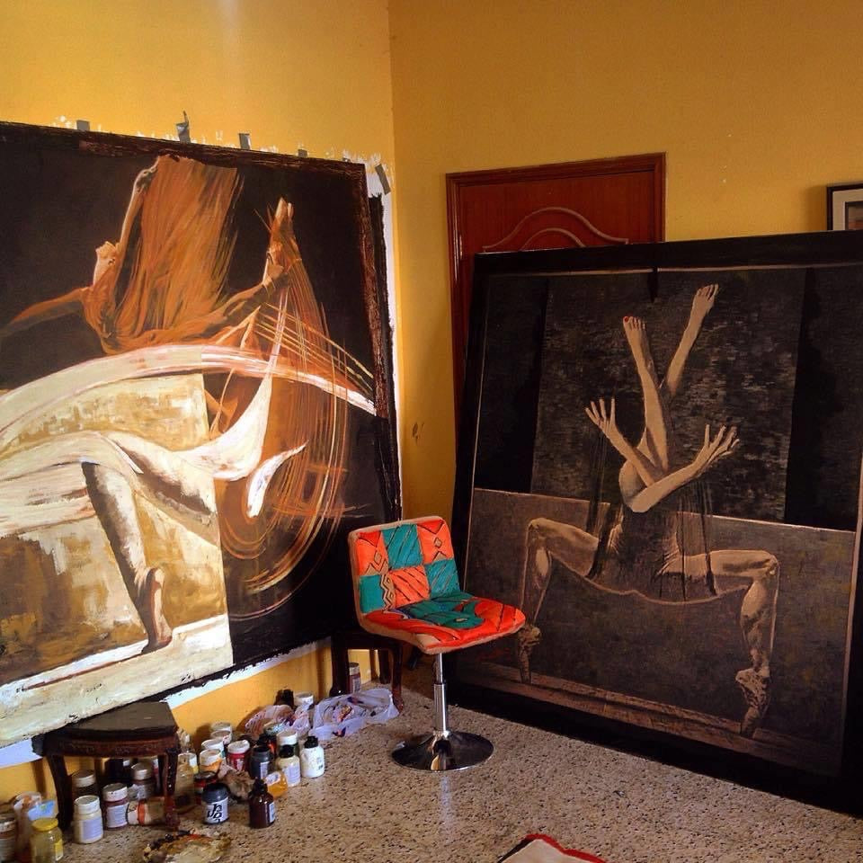 Acrylic Paintings — Dancing Figures & Arabic Calligraphy