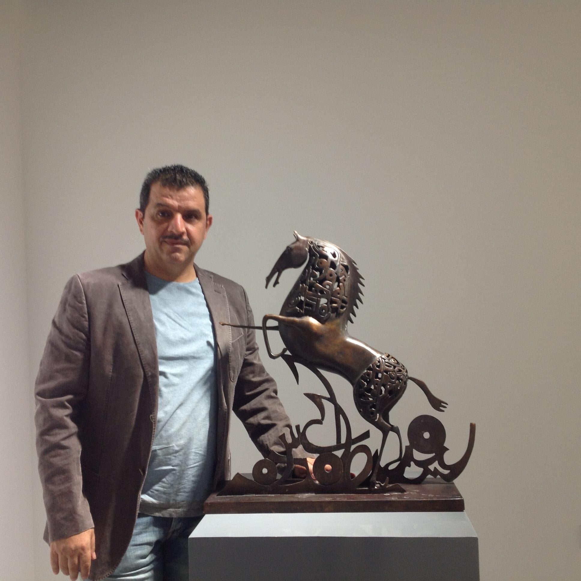 Arabic Letters & The Dancing Horse — Sculpture by Ahmed Allawi
