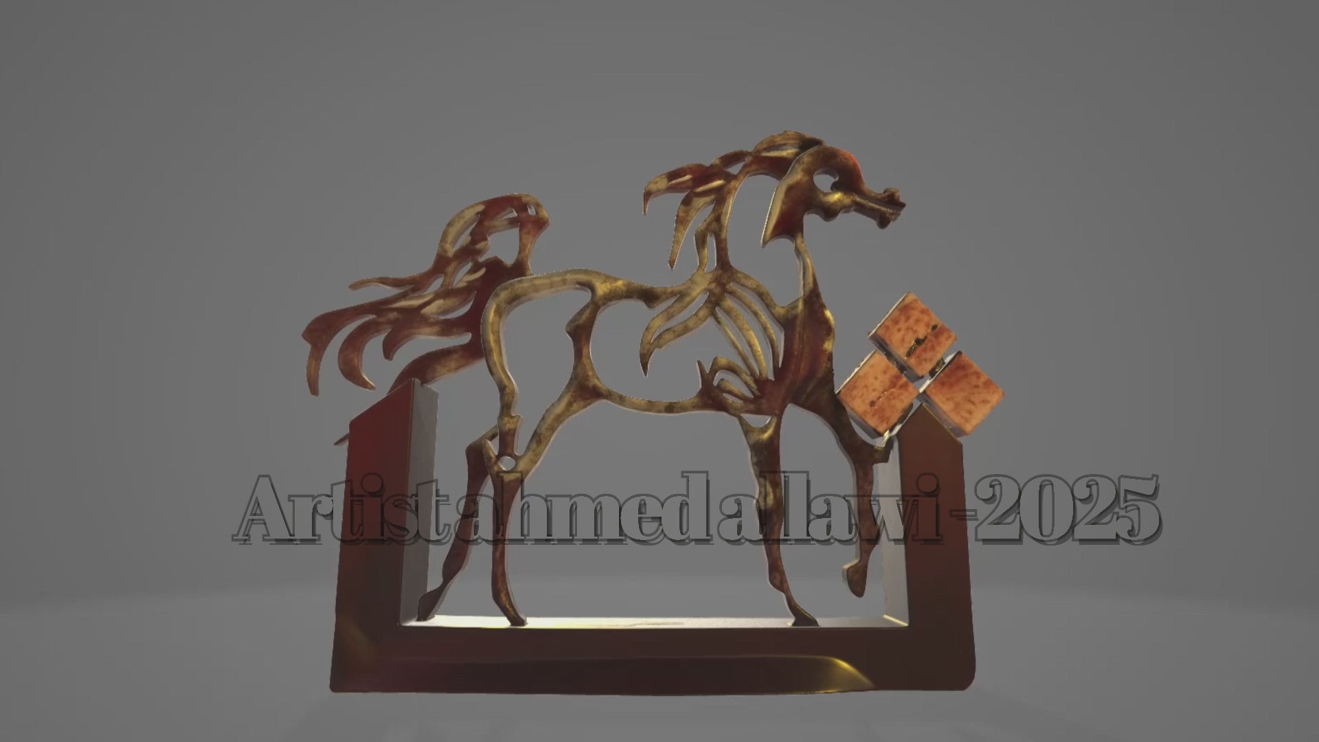 Arabic Letters & The Dancing Horse — Sculpture by Ahmed Allawi