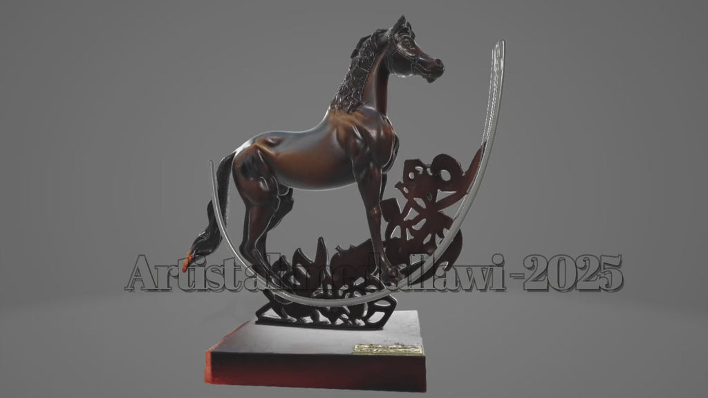 Arabic Letters & The Dancing Horse — Sculpture by Ahmed Allawi