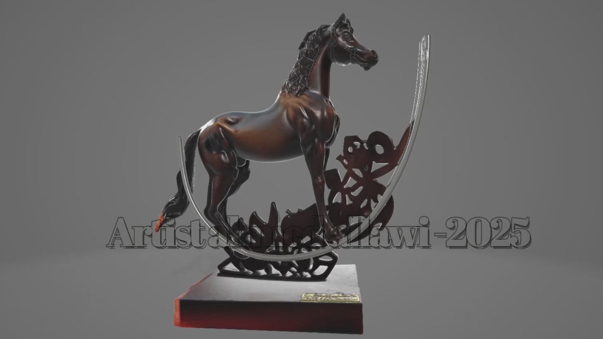 Arabic Letters & The Dancing Horse — Sculpture by Ahmed Allawi